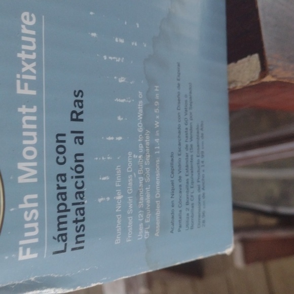 Hampton Bay Flush Mount Fixture - Silver and Cream - Picture 3 of 3